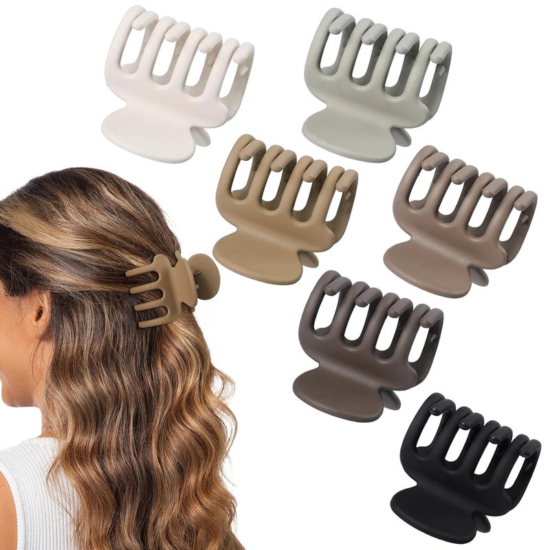 USDNICE 6 Pcs Hair Clips Small Claw Clips for Thin Hair Medium Matte Non-slip Hair Accessories for Women and Girls (Regular) - Image 4